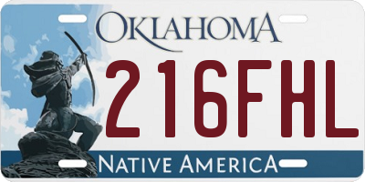 OK license plate 216FHL