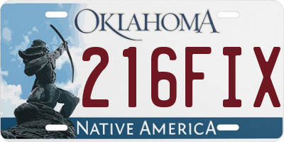 OK license plate 216FIX