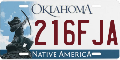 OK license plate 216FJA