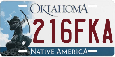 OK license plate 216FKA