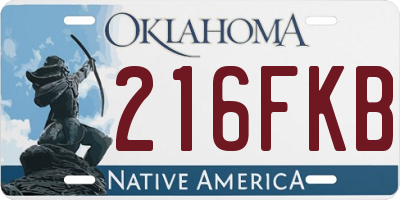 OK license plate 216FKB