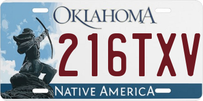 OK license plate 216TXV