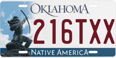 OK license plate 216TXX