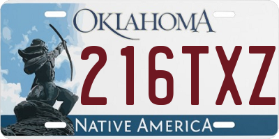 OK license plate 216TXZ