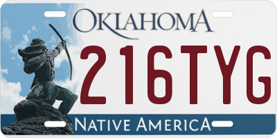 OK license plate 216TYG