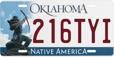 OK license plate 216TYI