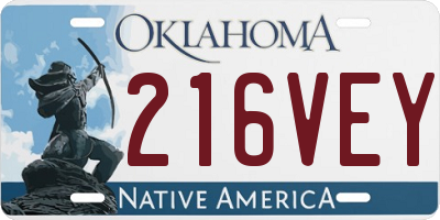 OK license plate 216VEY
