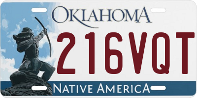 OK license plate 216VQT