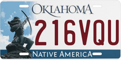 OK license plate 216VQU