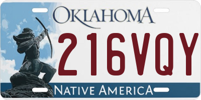 OK license plate 216VQY