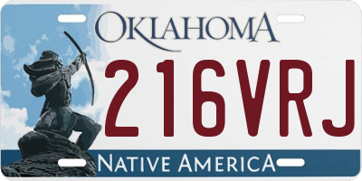 OK license plate 216VRJ