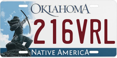 OK license plate 216VRL