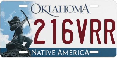 OK license plate 216VRR