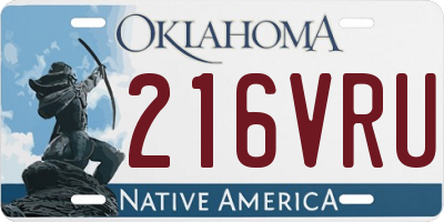 OK license plate 216VRU