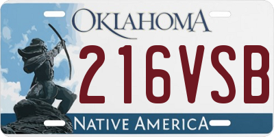 OK license plate 216VSB