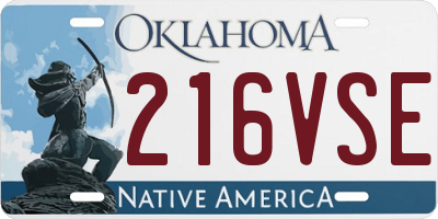 OK license plate 216VSE