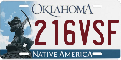 OK license plate 216VSF