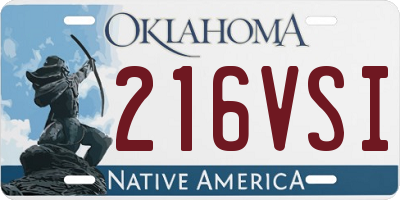 OK license plate 216VSI