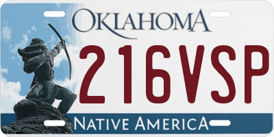 OK license plate 216VSP