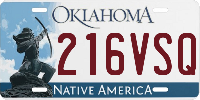 OK license plate 216VSQ