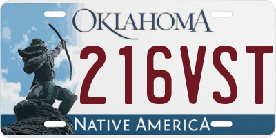 OK license plate 216VST