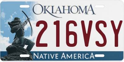 OK license plate 216VSY