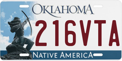 OK license plate 216VTA