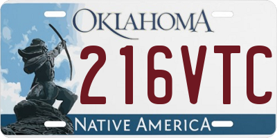 OK license plate 216VTC