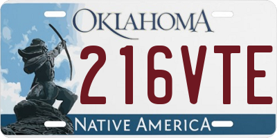 OK license plate 216VTE