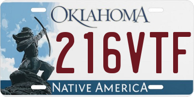 OK license plate 216VTF