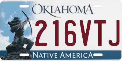 OK license plate 216VTJ