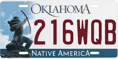 OK license plate 216WQB