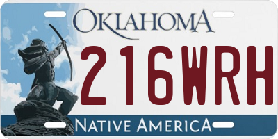 OK license plate 216WRH