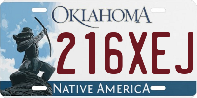 OK license plate 216XEJ