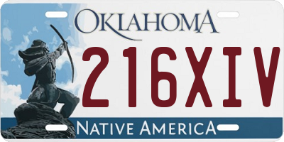 OK license plate 216XIV