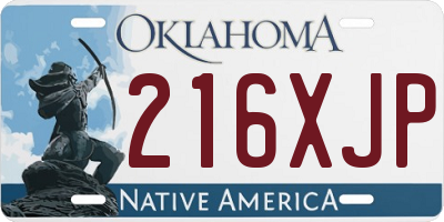 OK license plate 216XJP