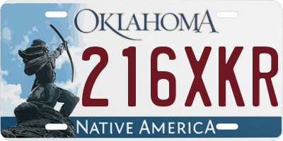 OK license plate 216XKR