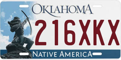 OK license plate 216XKX
