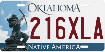 OK license plate 216XLA