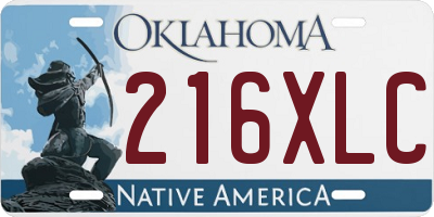 OK license plate 216XLC
