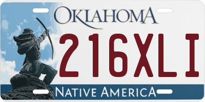OK license plate 216XLI