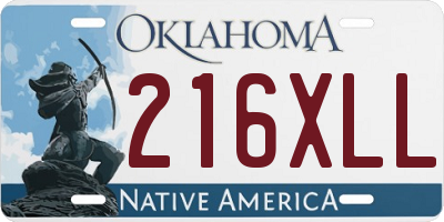 OK license plate 216XLL