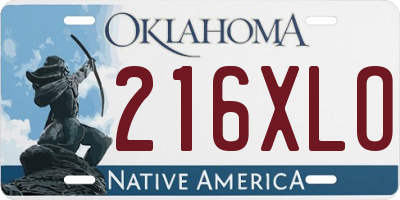 OK license plate 216XLO