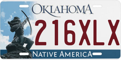 OK license plate 216XLX