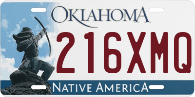 OK license plate 216XMQ