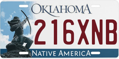 OK license plate 216XNB