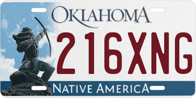 OK license plate 216XNG