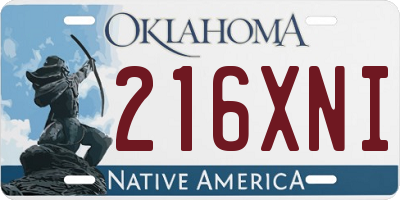 OK license plate 216XNI