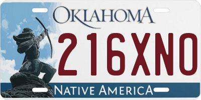 OK license plate 216XNO