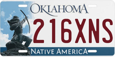 OK license plate 216XNS